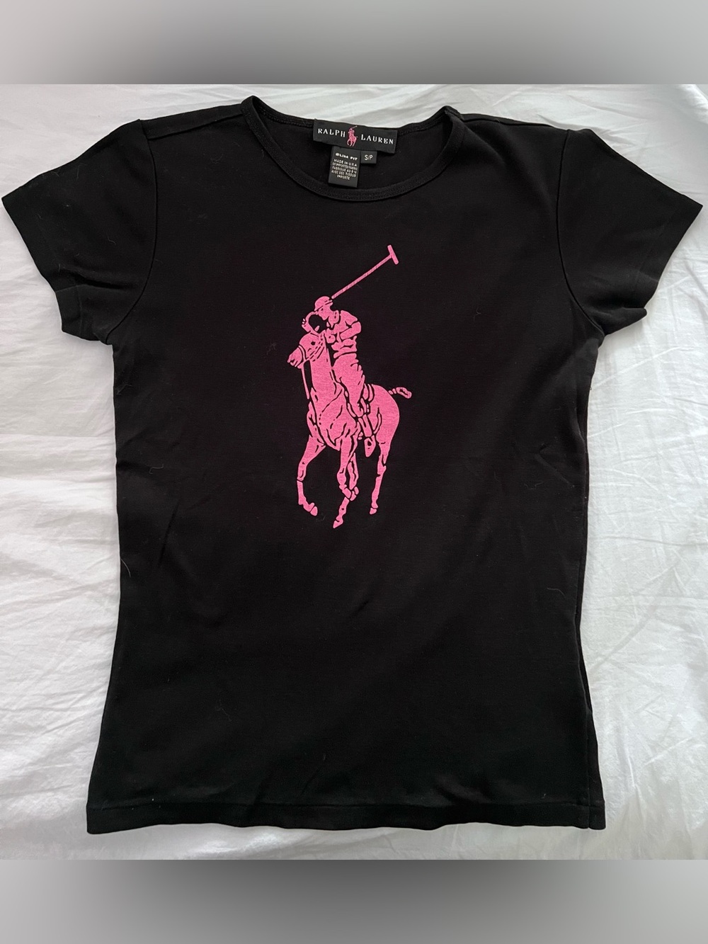 Ralph Lauren Women’s black label pink pony t-shirt